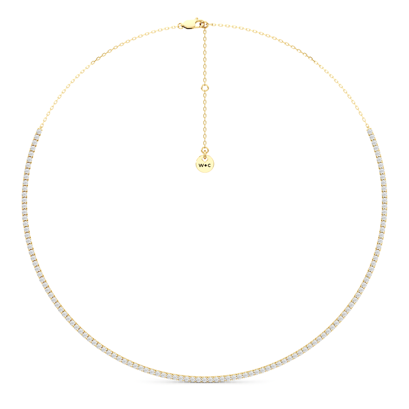 Four Prong Half Diamond Tennis Necklace