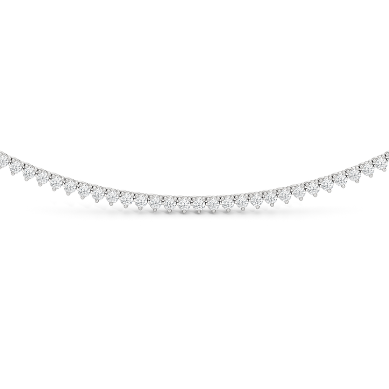 Three Prong Half Diamond Tennis Necklace