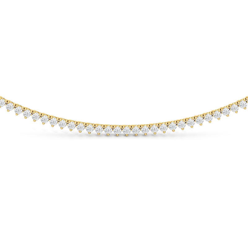 Three Prong Half Diamond Tennis Necklace