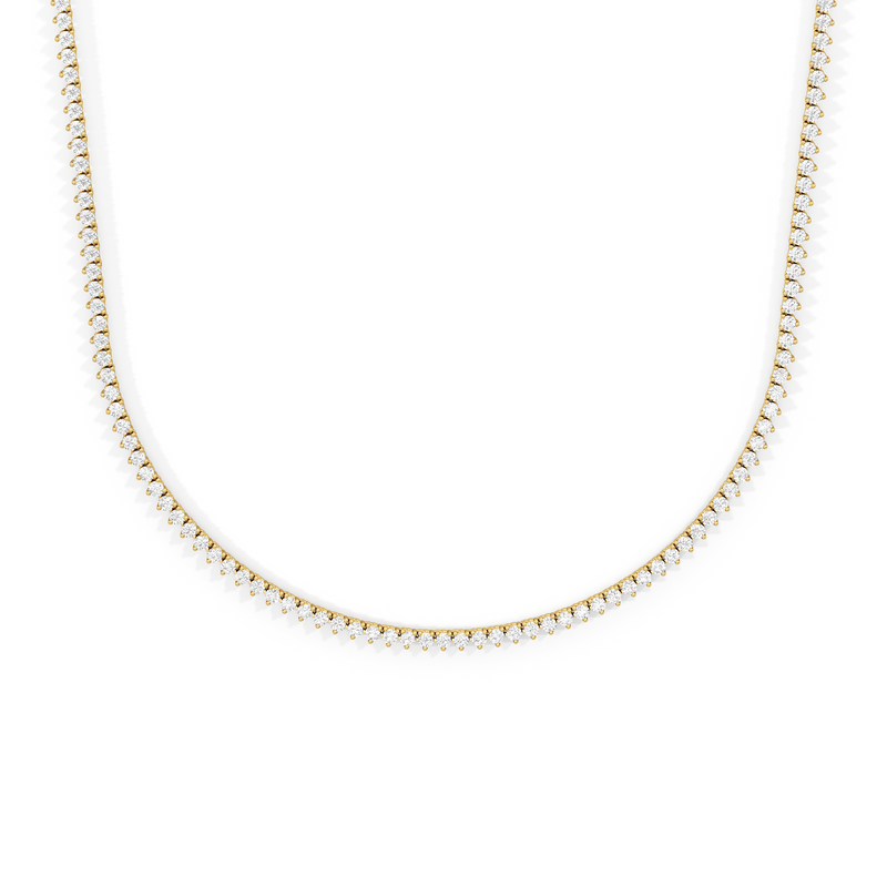 Three Prong Half Diamond Tennis Necklace