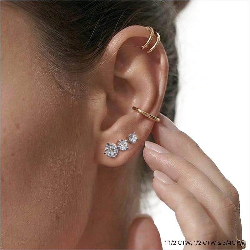 Premium Round Diamond Four Prong Studs (E+ VS+)
