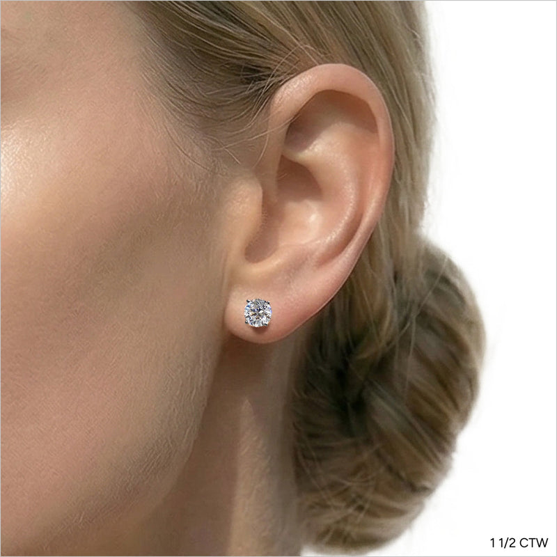 Premium Round Diamond Four Prong Studs (E+ VS+)