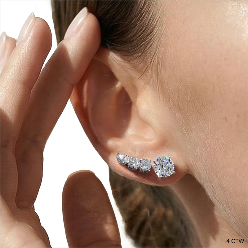 Classic Round Diamond Four Prong Studs Earrings (F+ SI+)
