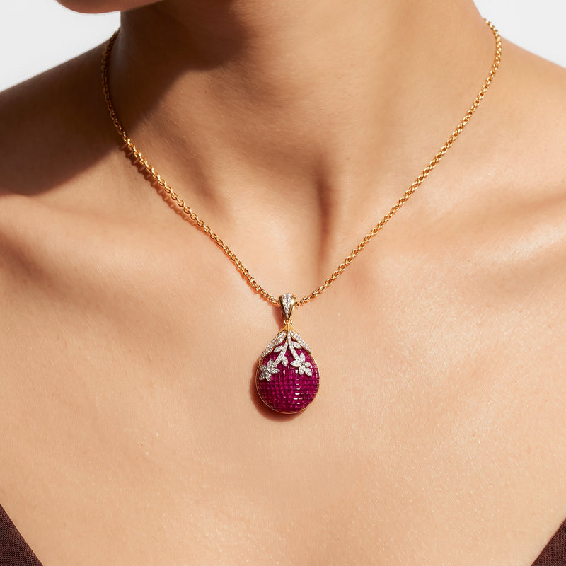 Veloura Ruby & Diamond Fashion Pendant