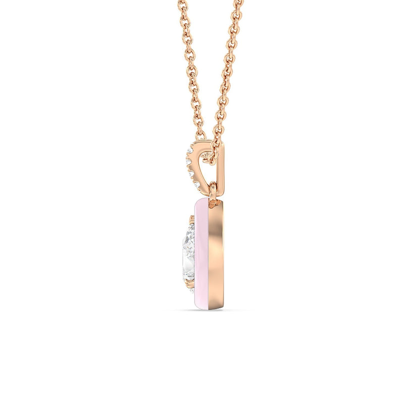 Pear Bezel Drop Necklace in Ceramic