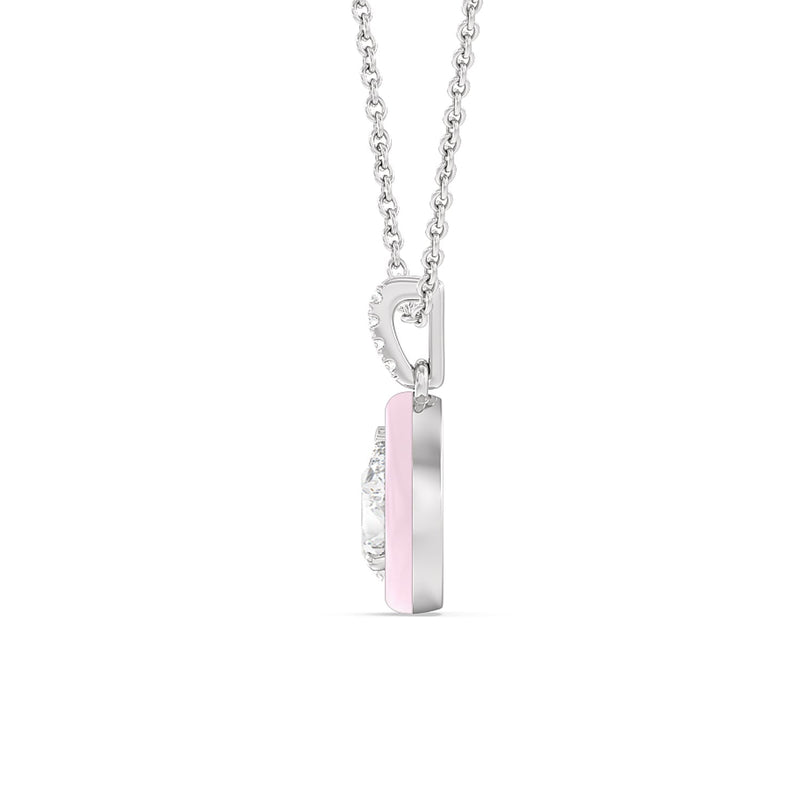 Pear Bezel Drop Necklace in Ceramic
