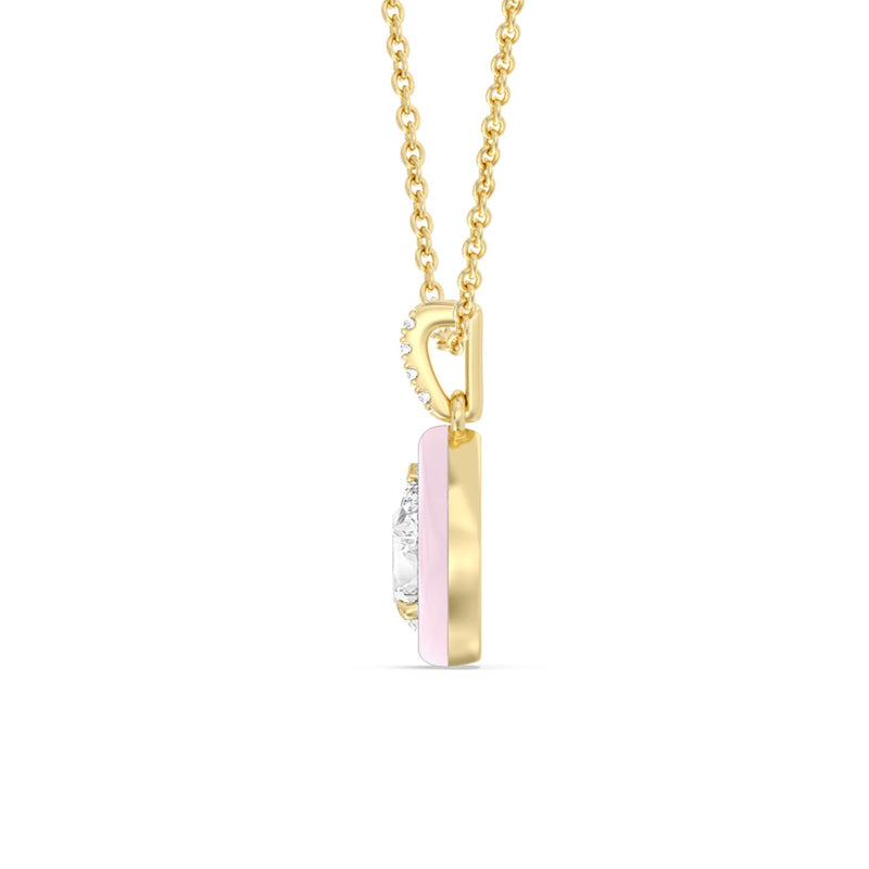 Pear Bezel Drop Necklace in Ceramic