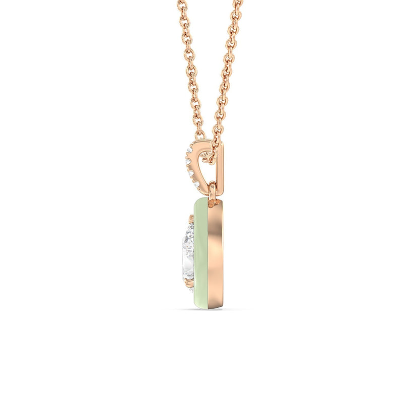 Pear Bezel Drop Necklace in Ceramic