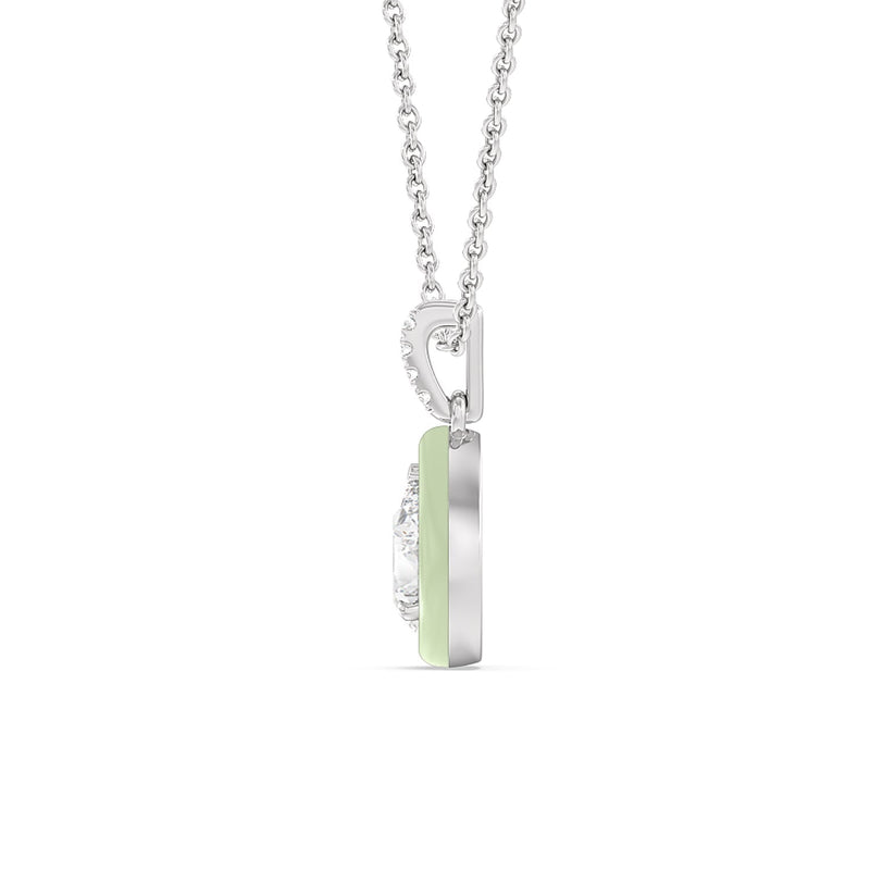 Pear Bezel Drop Necklace in Ceramic