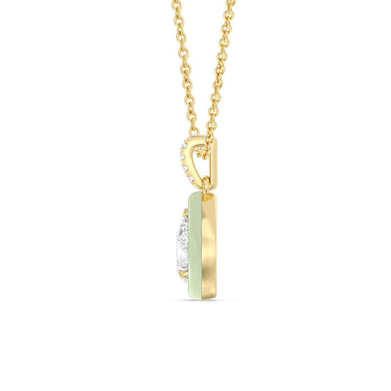 Pear Bezel Drop Necklace in Ceramic