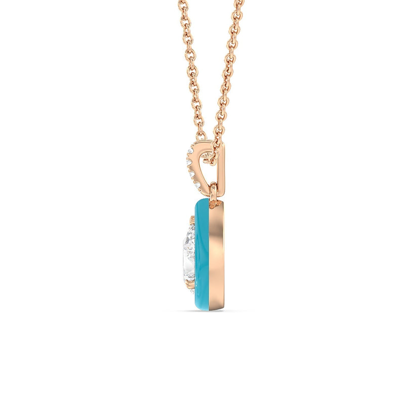 Pear Bezel Drop Necklace in Ceramic