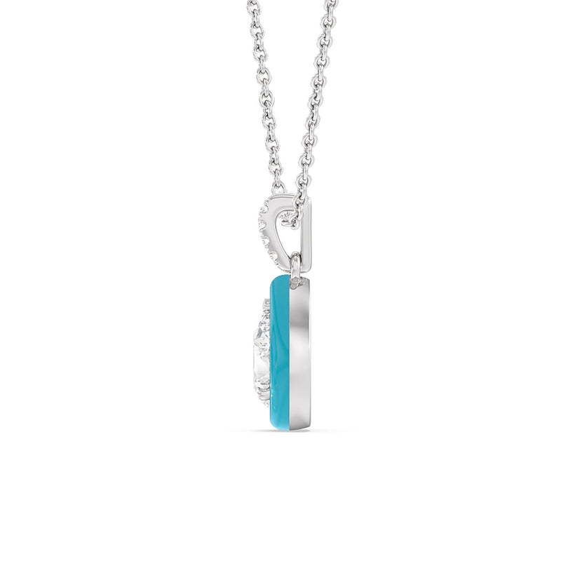 Pear Bezel Drop Necklace in Ceramic