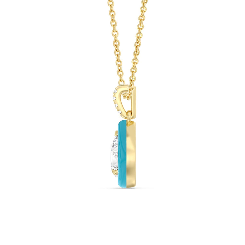 Pear Bezel Drop Necklace in Ceramic
