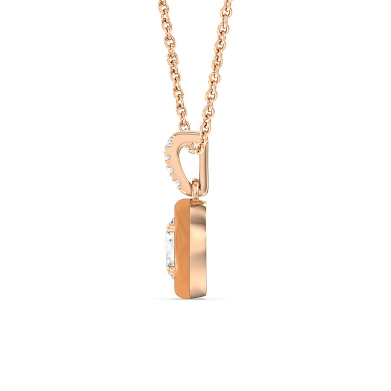 Oval Bezel Drop Necklace in Ceramic