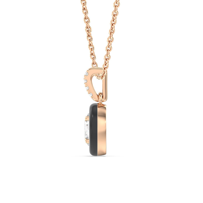 Oval Bezel Drop Necklace in Ceramic