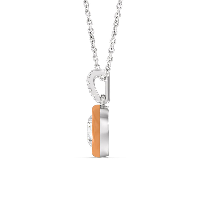 Oval Bezel Drop Necklace in Ceramic