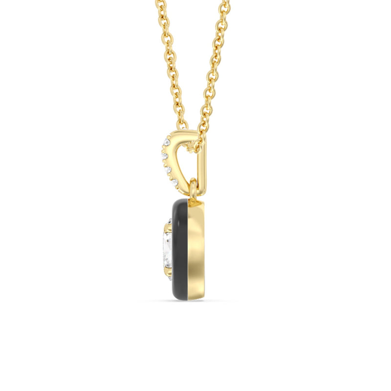 Oval Bezel Drop Necklace in Ceramic