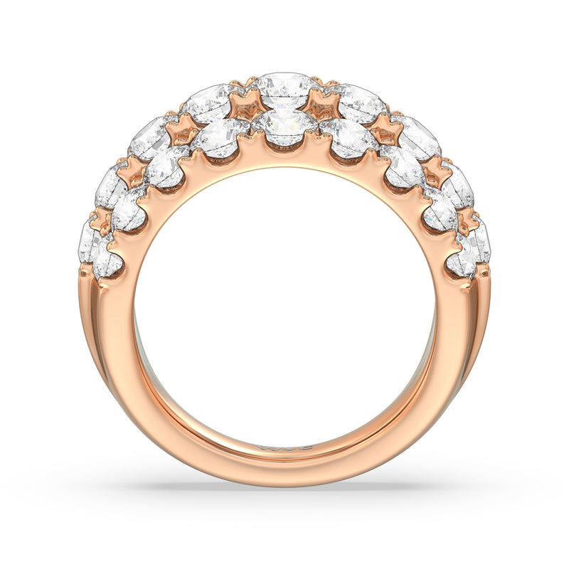 Classic Three Row Modulated Diamond Anniversary Ring (F+ SI+)