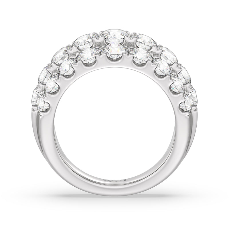 Classic Three Row Modulated Diamond Anniversary Ring (F+ SI+)