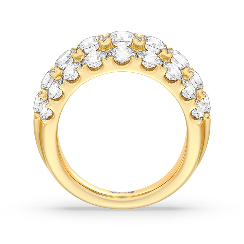 Classic Three Row Modulated Diamond Anniversary Ring (F+ SI+)
