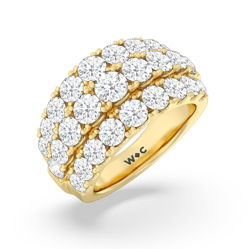 Classic Three Row Modulated Diamond Anniversary Ring (F+ SI+)