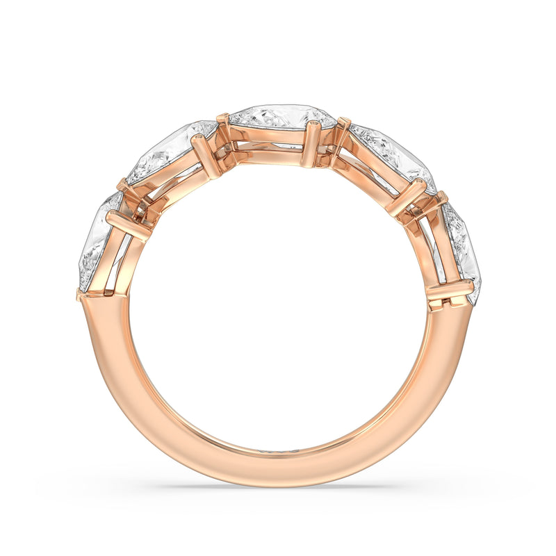 Trailing Pear Diamond Anniversary Ring