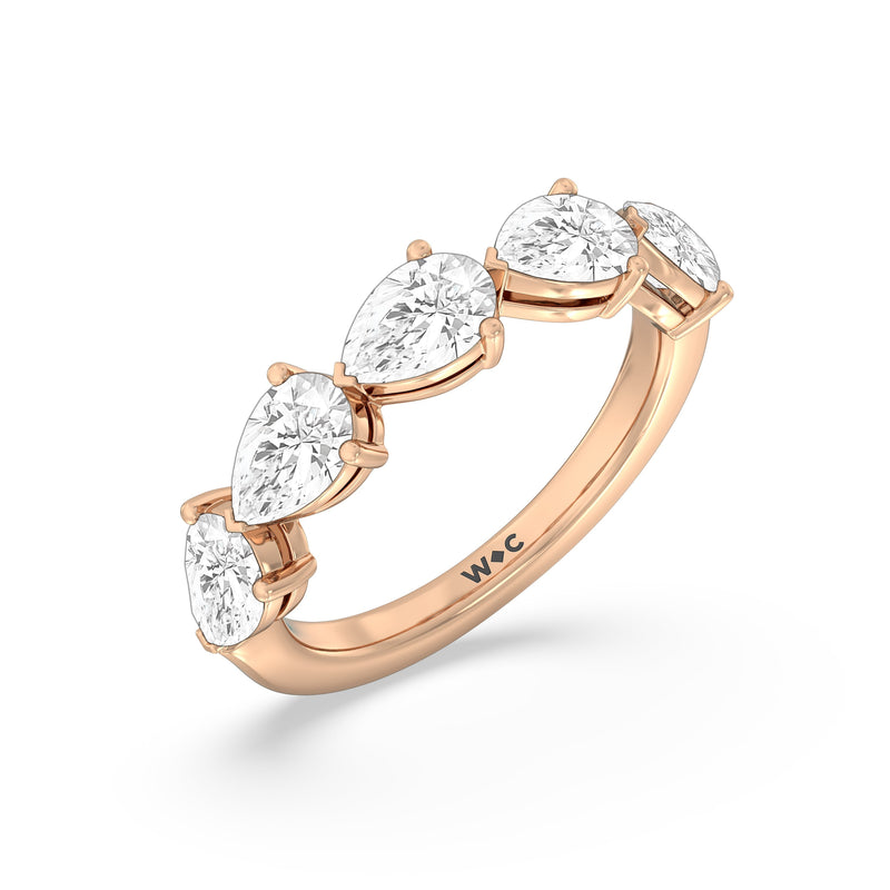 Trailing Pear Diamond Anniversary Ring