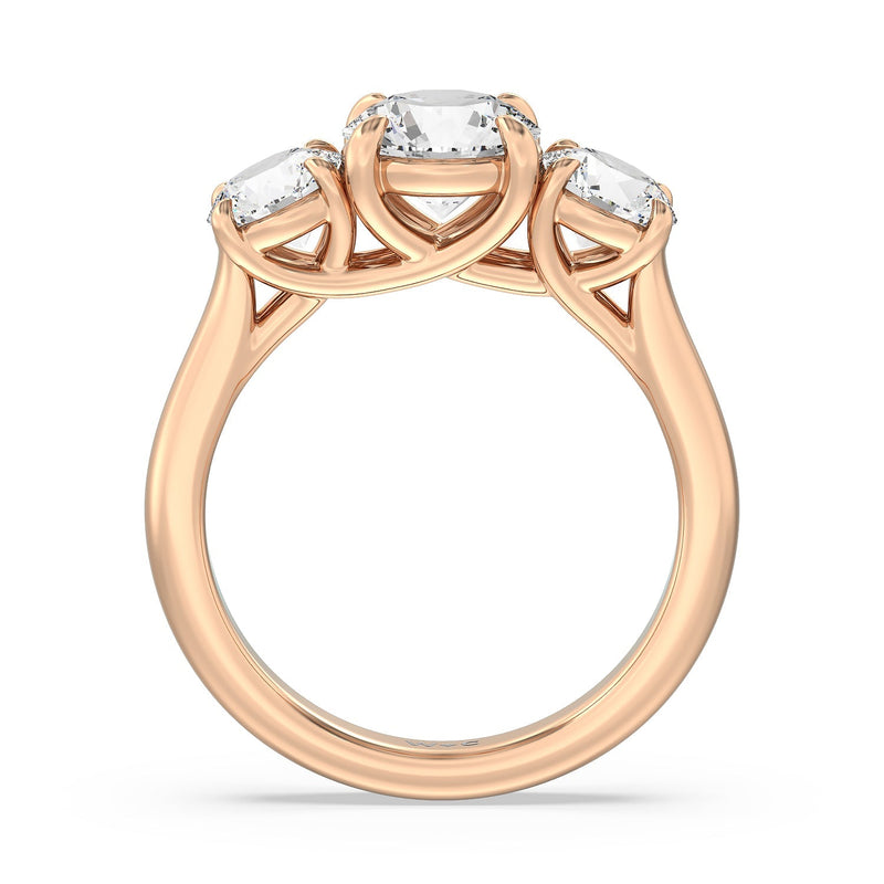 Classic Three Stone Round Brilliant Cut Diamond Ring (F+ SI+)