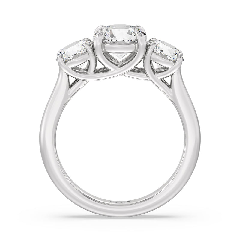 Classic Three Stone Round Brilliant Cut Diamond Ring (F+ SI+)