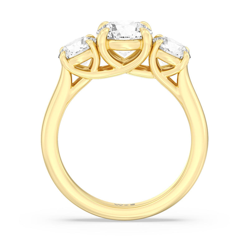 Classic Three Stone Round Brilliant Cut Diamond Ring (F+ SI+)