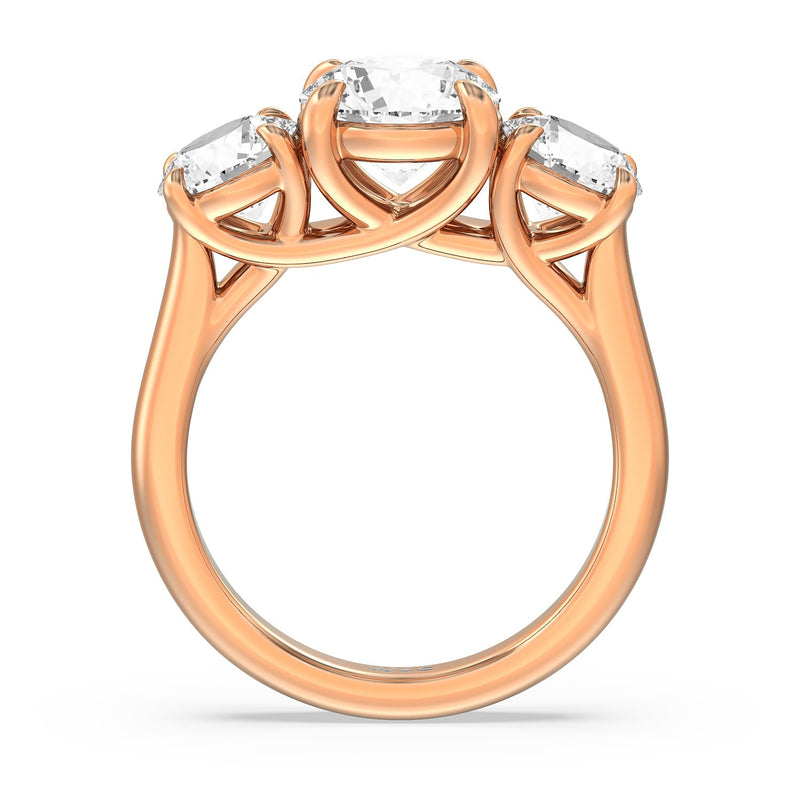 Classic Three Stone Round Brilliant Cut Diamond Ring (F+ SI+)
