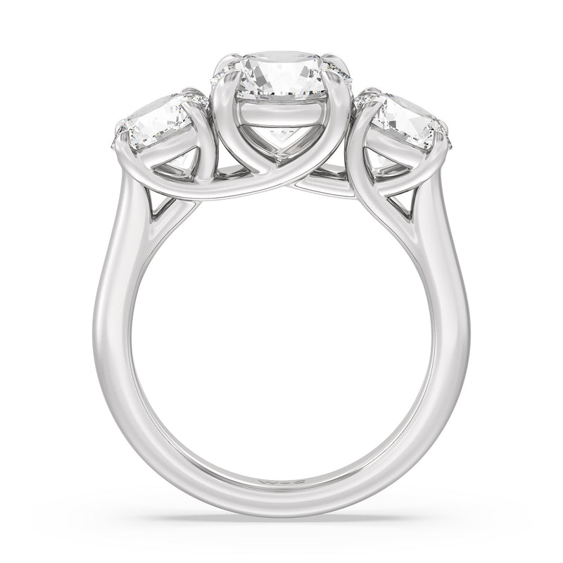 Classic Three Stone Round Brilliant Cut Diamond Ring (F+ SI+)