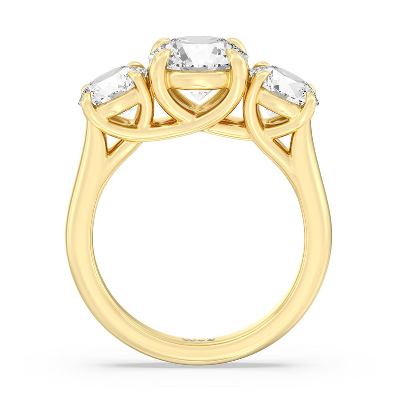 Classic Three Stone Round Brilliant Cut Diamond Ring (F+ SI+)