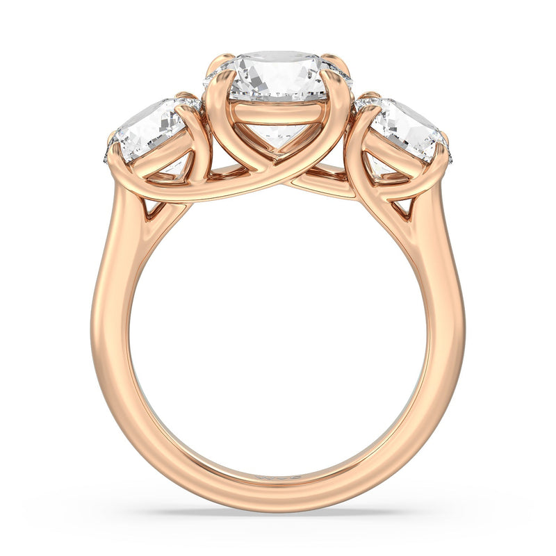 Classic Three Stone Round Brilliant Cut Diamond Ring (F+ SI+)