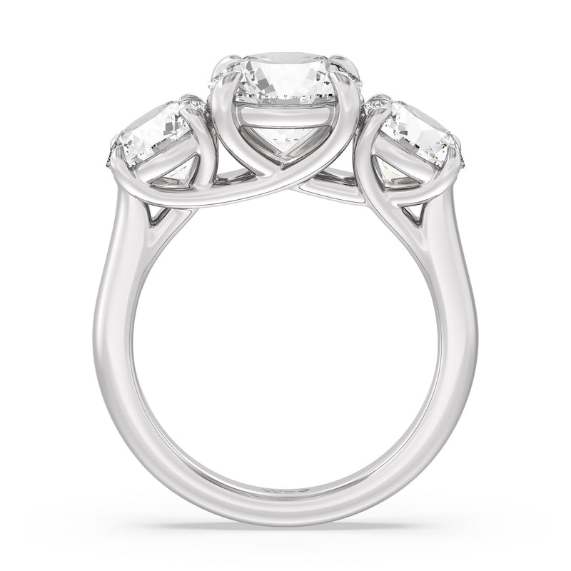 Classic Three Stone Round Brilliant Cut Diamond Ring (F+ SI+)