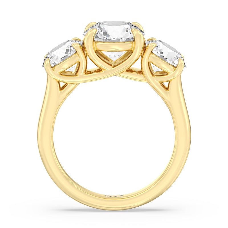 Classic Three Stone Round Brilliant Cut Diamond Ring (F+ SI+)