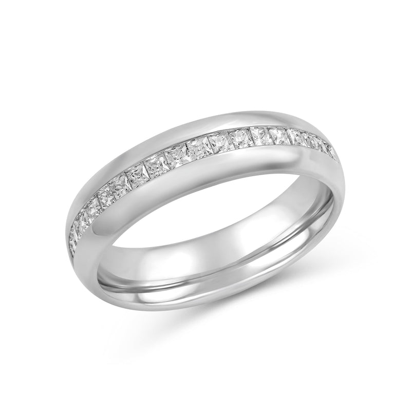 Wide Dome Diamond Horizon Ring