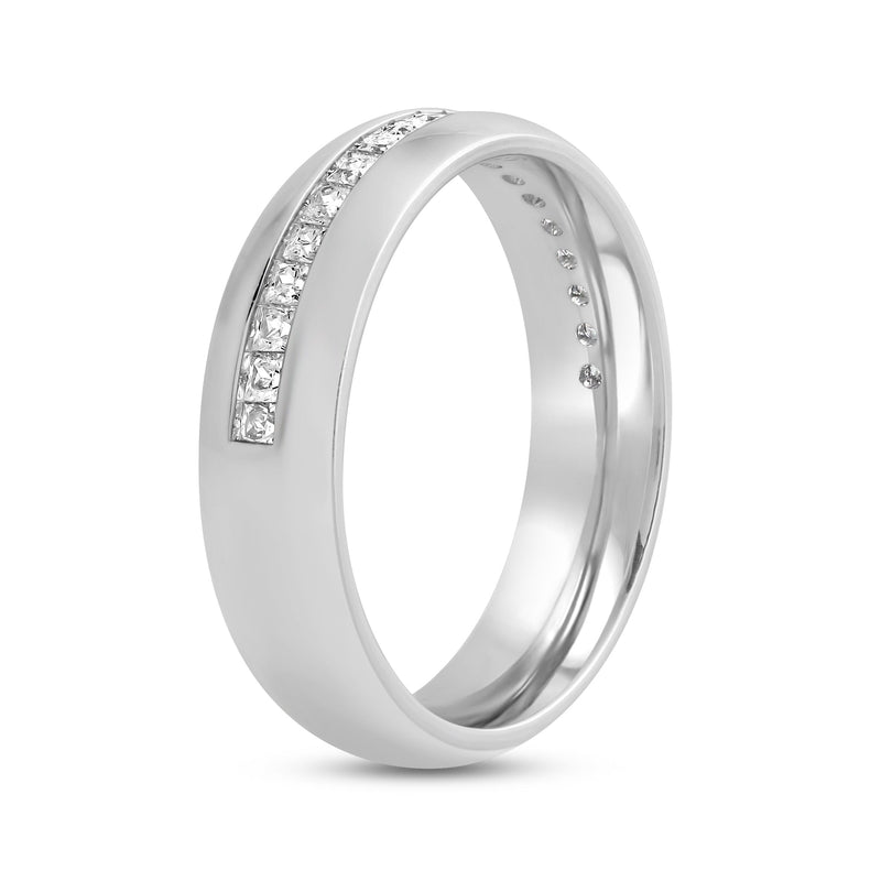 Wide Dome Diamond Horizon Ring