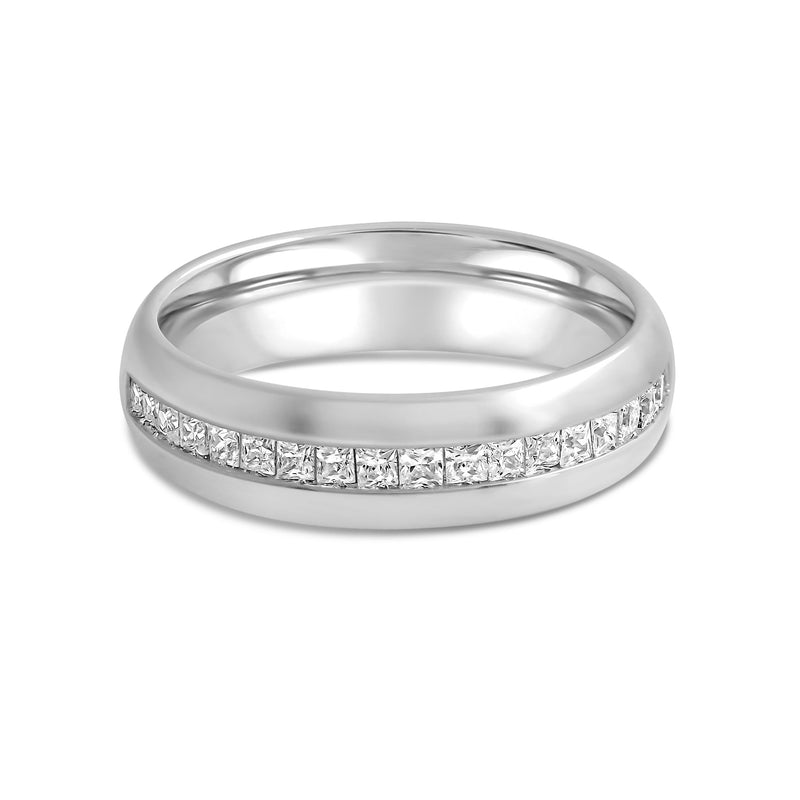 Wide Dome Diamond Horizon Ring