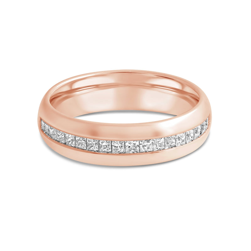 Wide Dome Diamond Horizon Ring