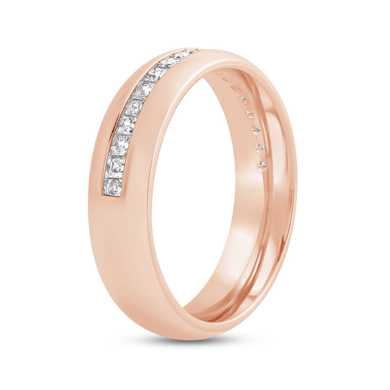 Wide Dome Diamond Horizon Ring