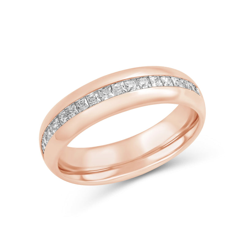 Wide Dome Diamond Horizon Ring