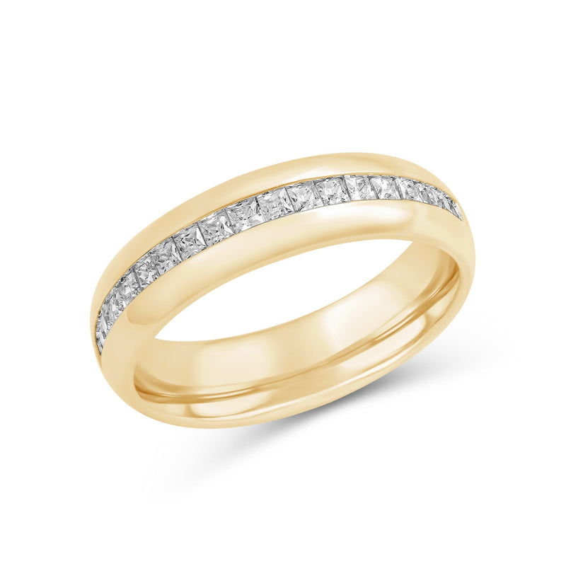 Wide Dome Diamond Horizon Ring
