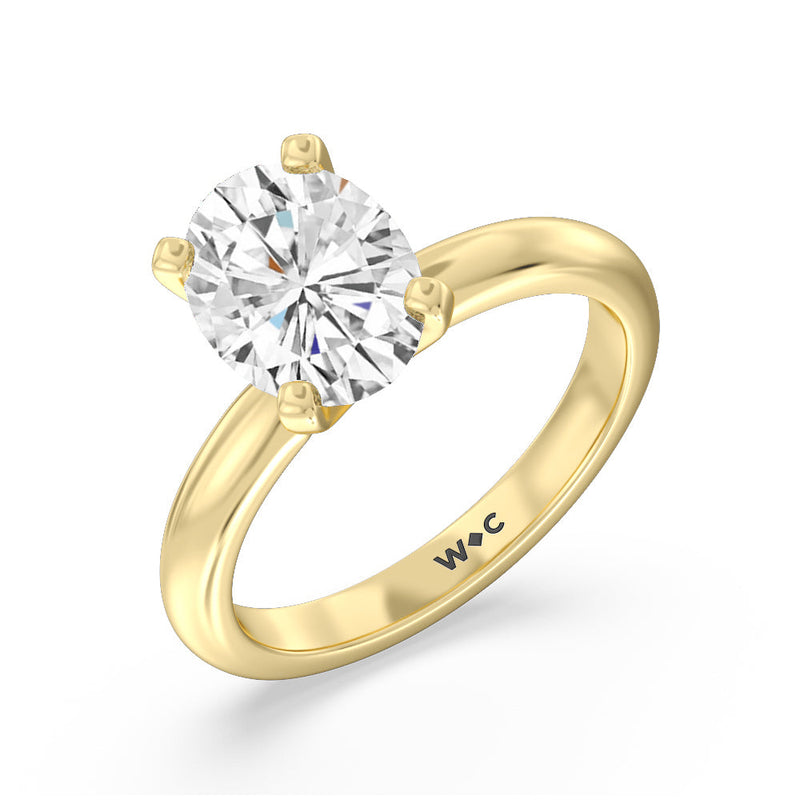 2ct Oval Classic Four Prong Solitaire Diamond Lab Diamond Engagement Ring