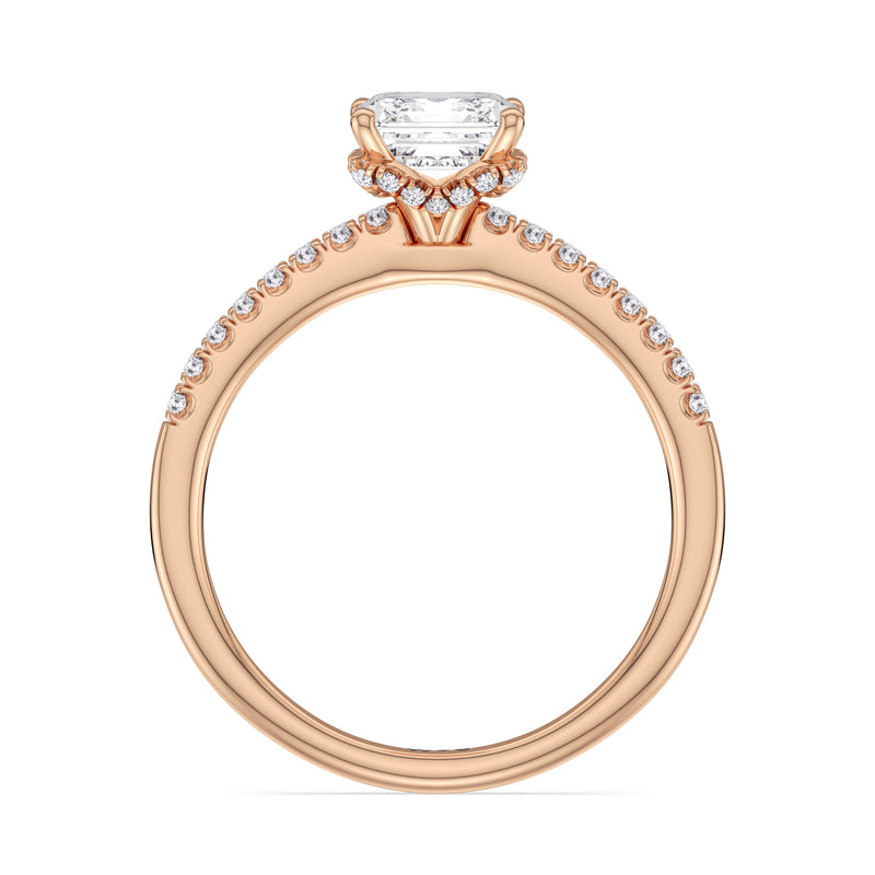 Arc Hidden Halo Engagement Ring