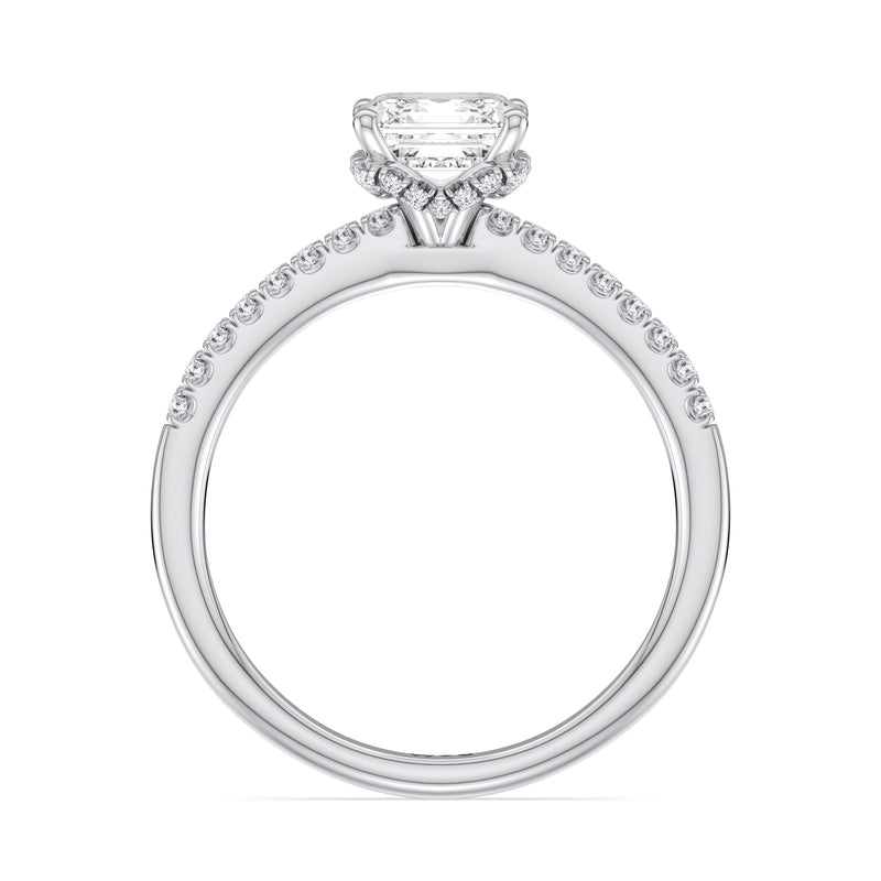 Arc Hidden Halo Engagement Ring