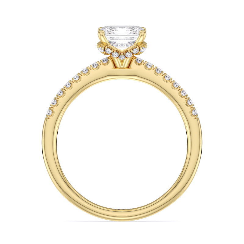 Arc Hidden Halo Engagement Ring