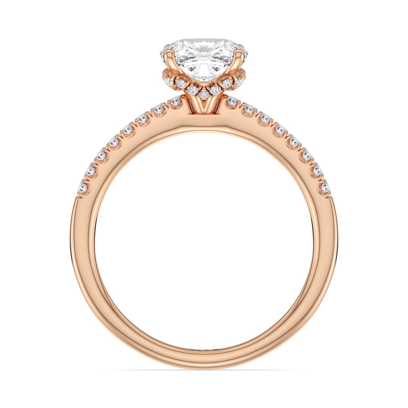 Arc Hidden Halo Engagement Ring