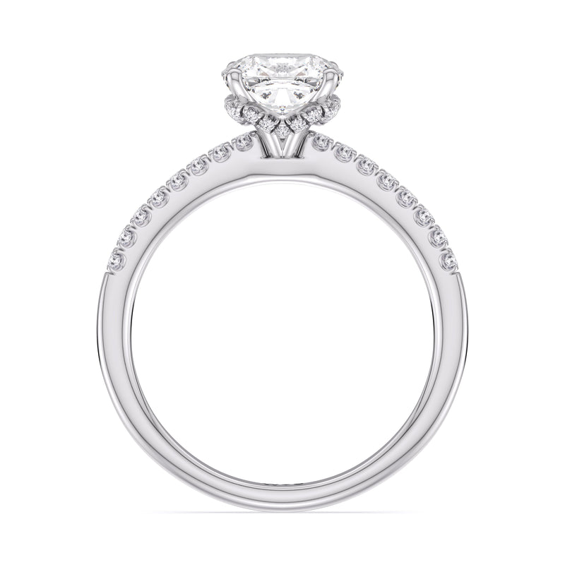 Arc Hidden Halo Engagement Ring