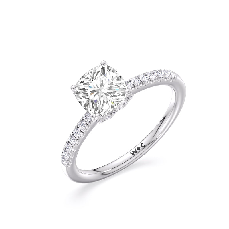 Arc Hidden Halo Engagement Ring